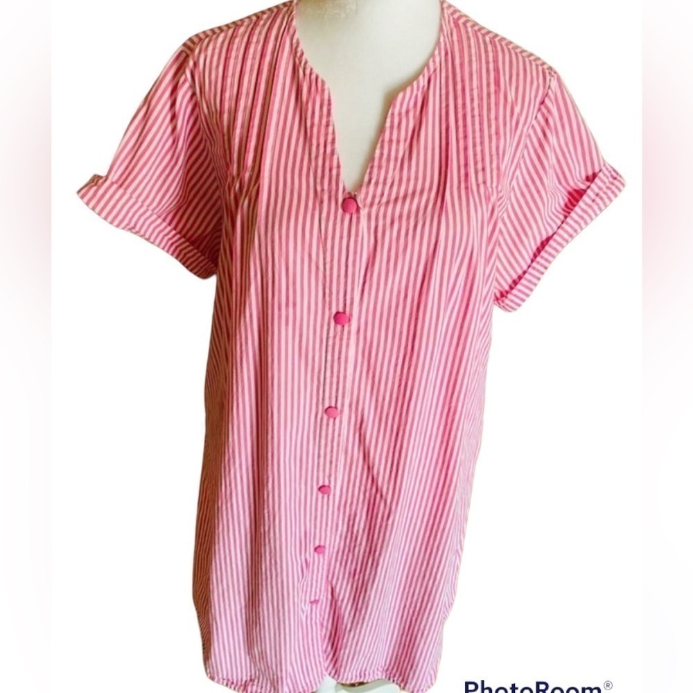 Yozly Pink and White Striped Nightgown Size M